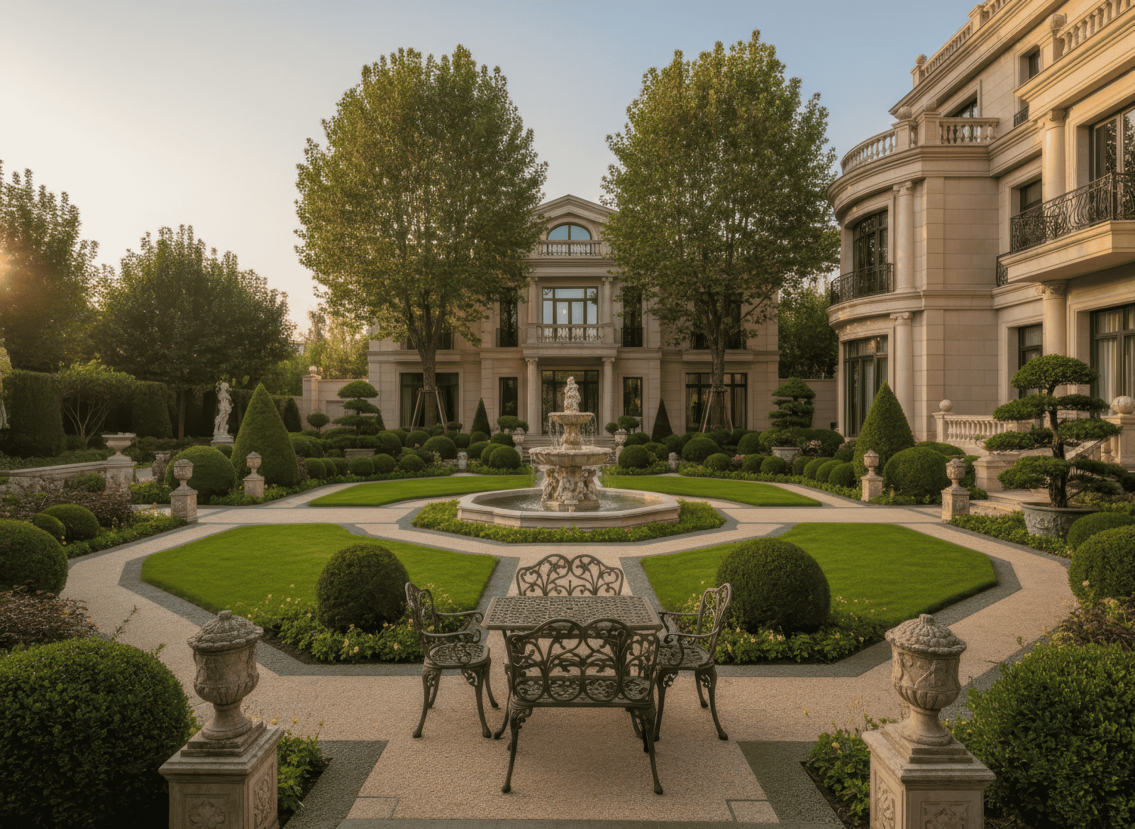 20+ Mẫu thiết kế sân vườn tân cổ điển đẹp, sang trọng chuẩn hoàng gia