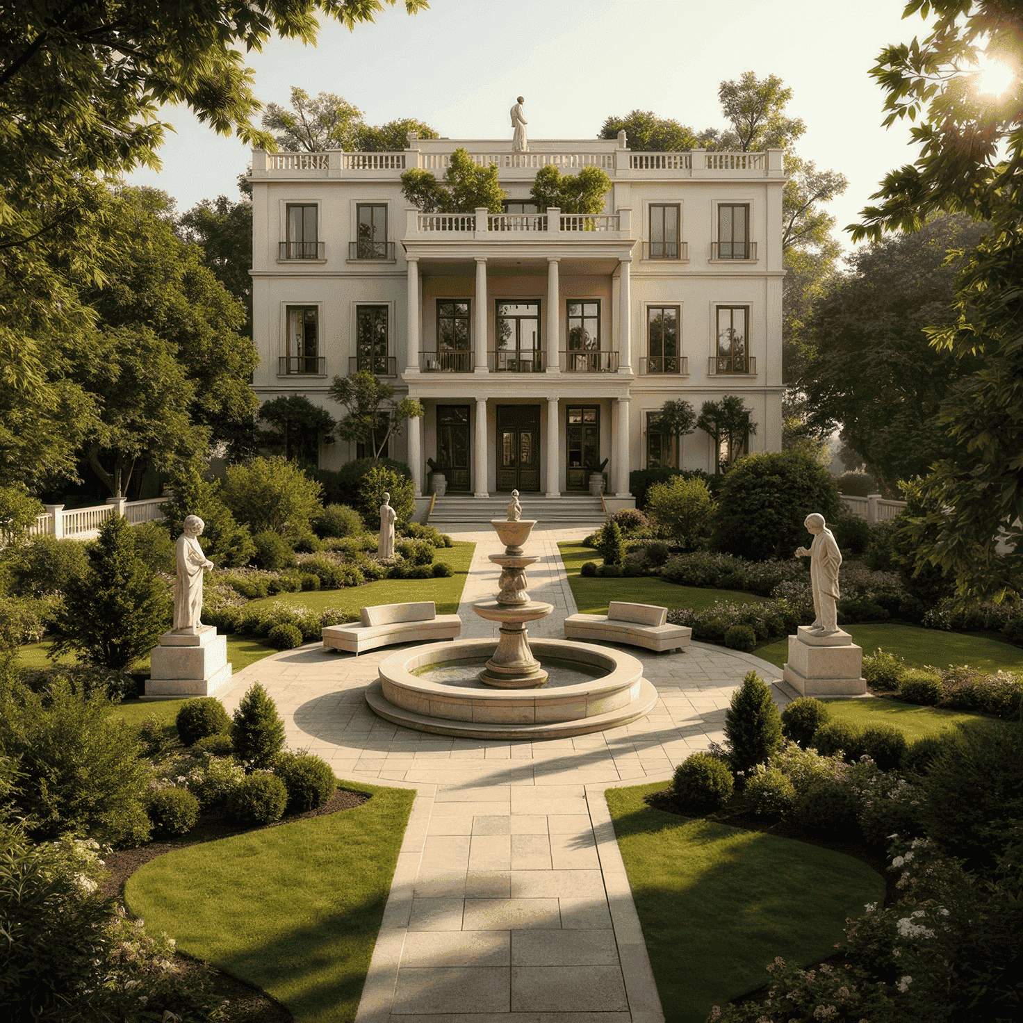 20+ Mẫu thiết kế sân vườn tân cổ điển đẹp, sang trọng chuẩn hoàng gia