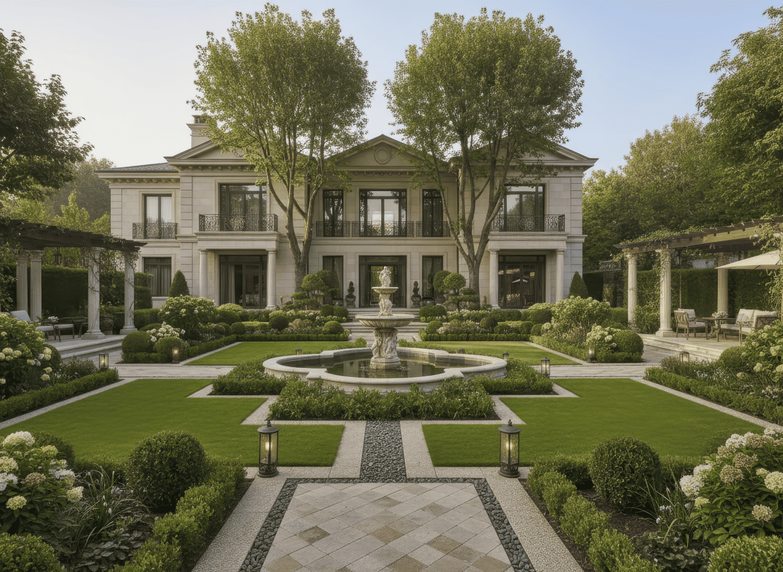 20+ Mẫu thiết kế sân vườn tân cổ điển đẹp, sang trọng chuẩn hoàng gia