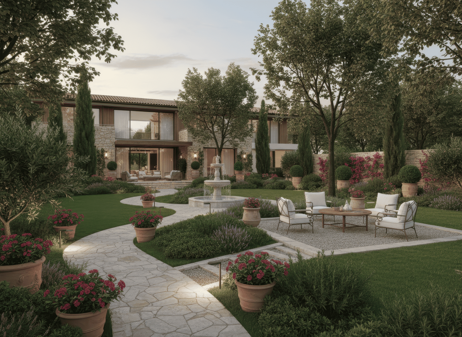 20+ Mẫu thiết kế sân vườn tân cổ điển đẹp, sang trọng chuẩn hoàng gia