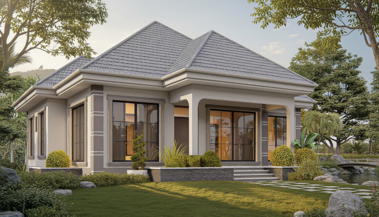 25+ Mẫu biệt thự nhà vườn mái Nhật 1 tầng nghỉ dưỡng đẹp, hiện đại