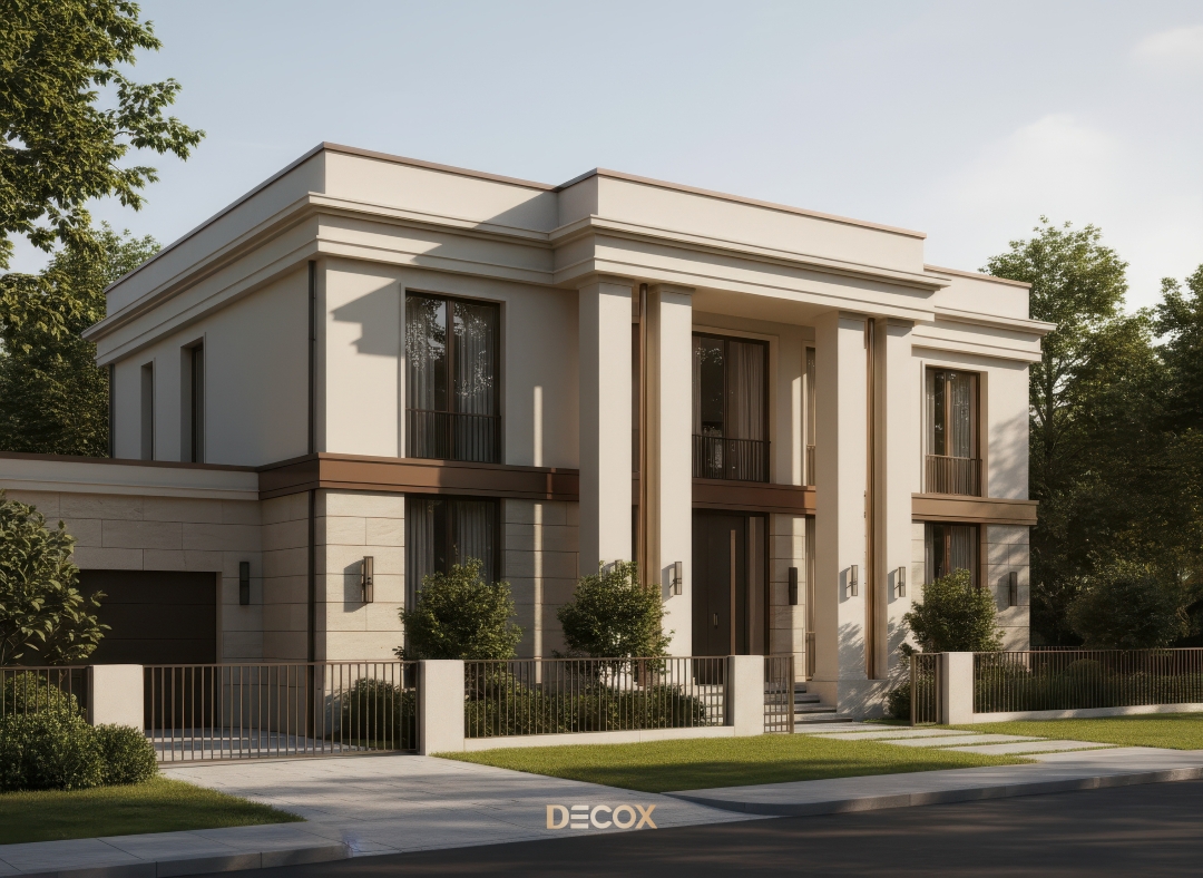 mẫu nhà biệt thự 2 tầng tân cổ điển