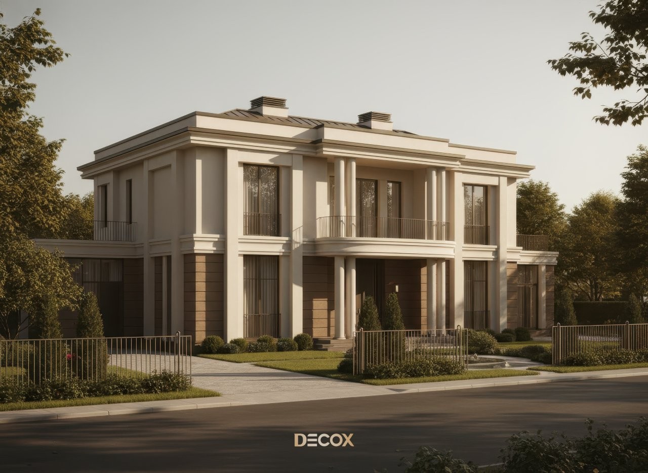 mẫu nhà biệt thự 2 tầng cổ diển