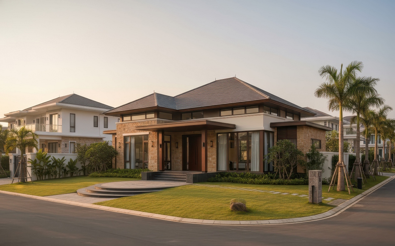 25+ Mẫu biệt thự nhà vườn mái Nhật 1 tầng nghỉ dưỡng đẹp, hiện đại