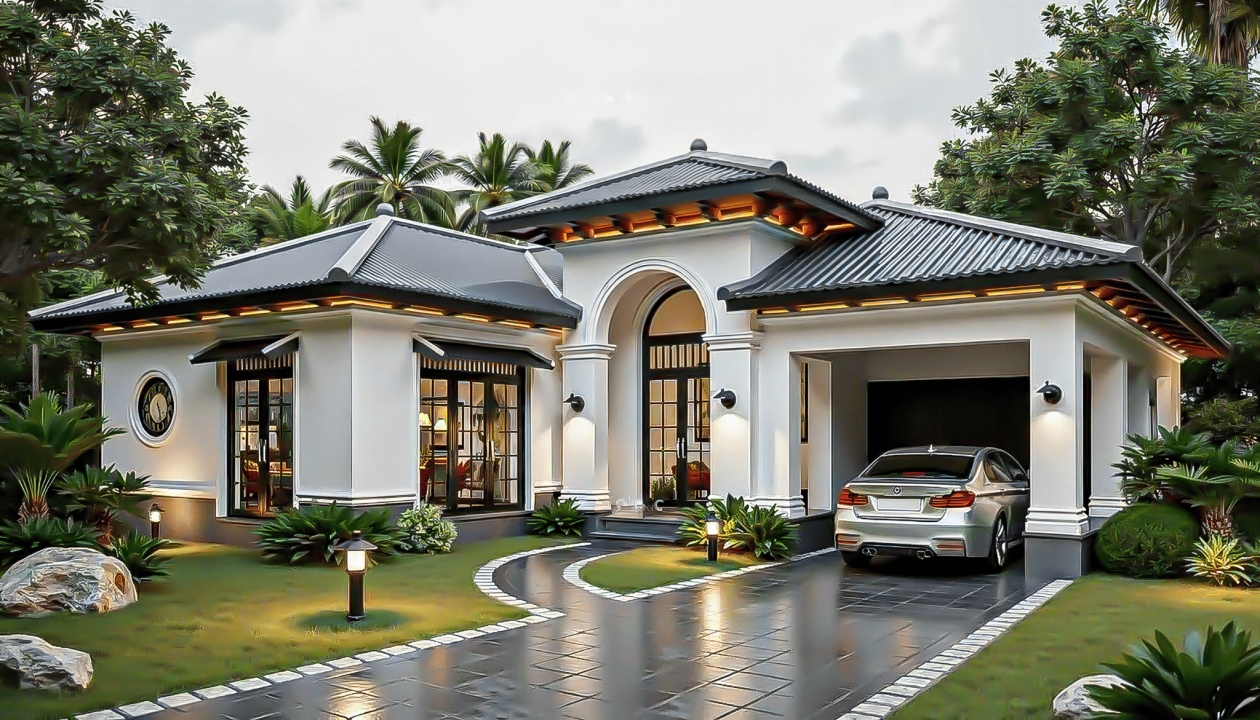 25+ Mẫu biệt thự nhà vườn mái Nhật 1 tầng nghỉ dưỡng đẹp, hiện đại