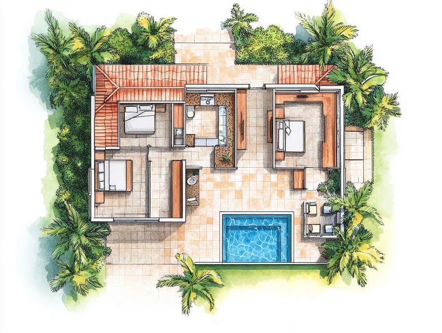 Tuyển tập TOP 10 Mẫu mặt bằng biệt thự 1 tầng đẹp, tiện nghi 2024