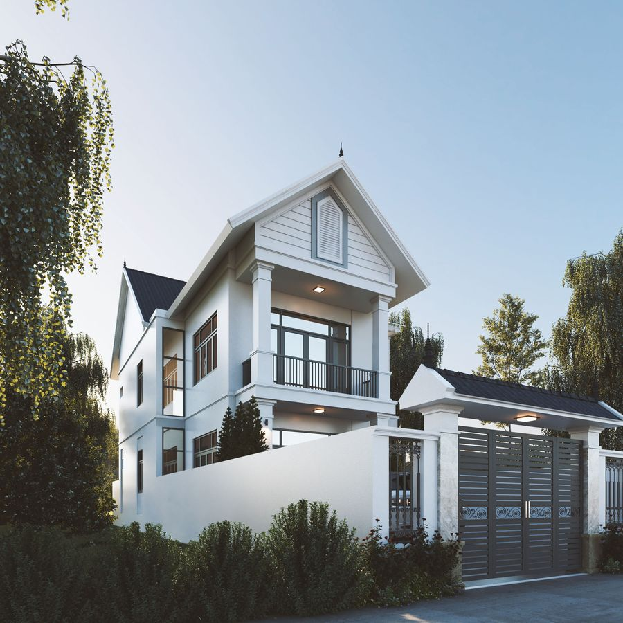 nhà mái thái 2 tấng 4 phòng ngủ