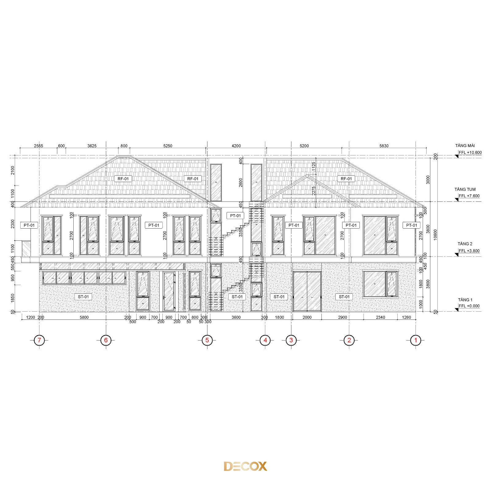 mẫu nhà 2 tầng 4 phòng ngủ dưới 1 tỷ