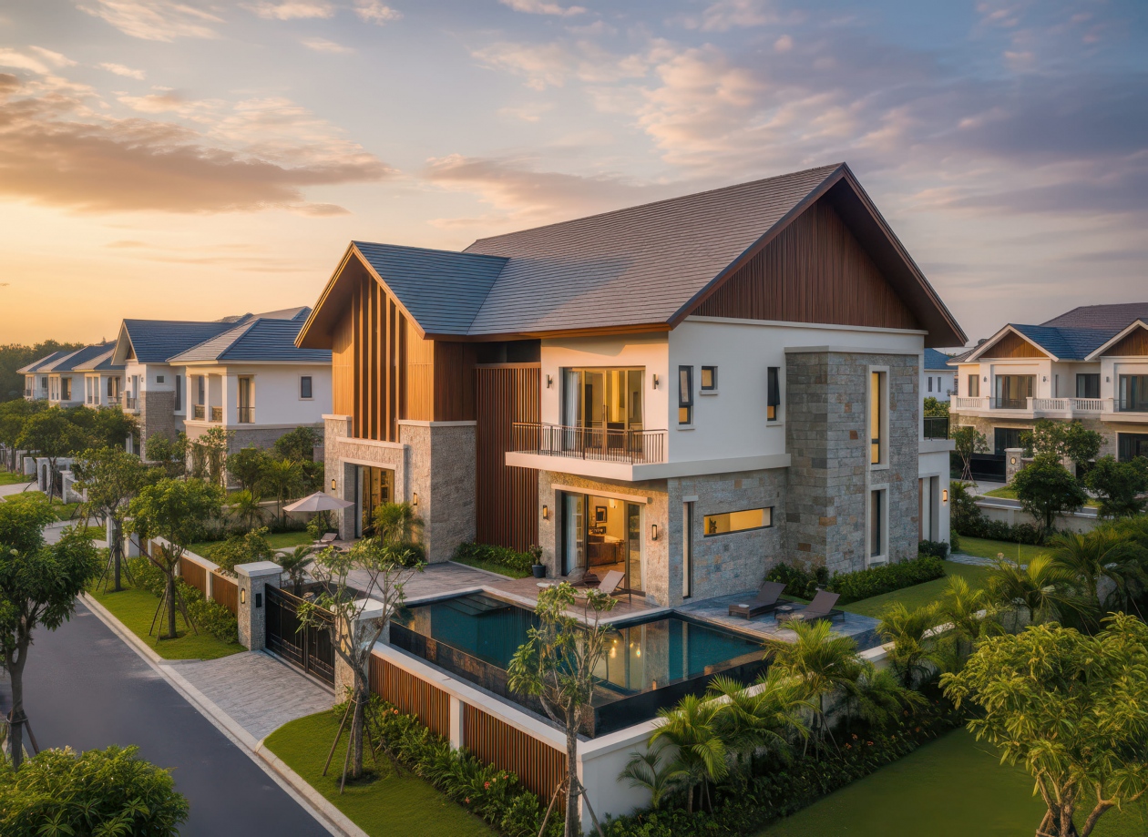 34+ Mẫu nhà 2 tầng mái Thái 100m2 đơn giản, hiện đại xu hướng 2026