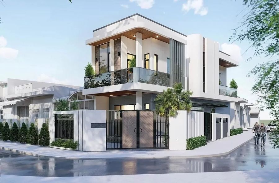 30+ Mẫu nhà phố 2 mặt tiền đẹp, hiện đại đón đầu xu hướng thiết kế 2023
