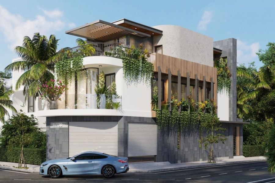 30+ Mẫu nhà phố 2 mặt tiền đẹp, hiện đại đón đầu xu hướng thiết kế 2023