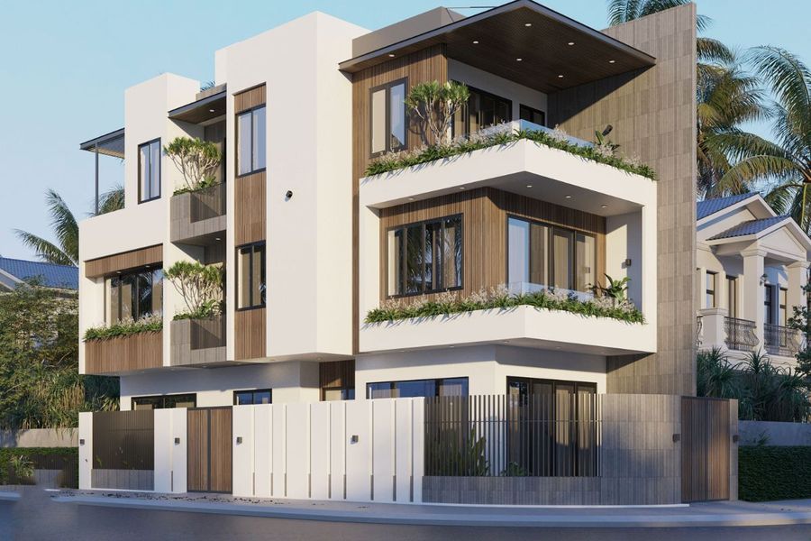 30+ Mẫu nhà phố 2 mặt tiền đẹp, hiện đại đón đầu xu hướng thiết kế 2023