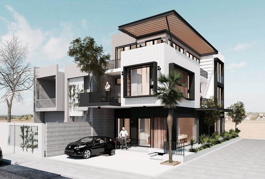 30+ Mẫu nhà phố 2 mặt tiền đẹp, hiện đại đón đầu xu hướng thiết kế 2023