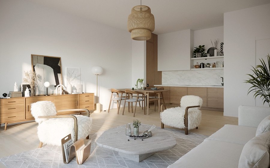 30+ Mẫu thiết kế phòng khách phong cách Bắc Âu - Scandinavian đẹp