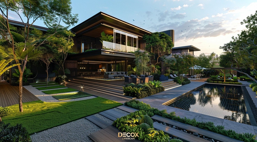 40+ Mẫu thiết kế sân vườn biệt thự đẹp, sang trọng và ấn tượng 2024