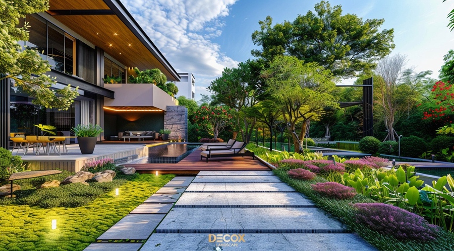 40+ Mẫu thiết kế sân vườn biệt thự đẹp, sang trọng và ấn tượng 2024