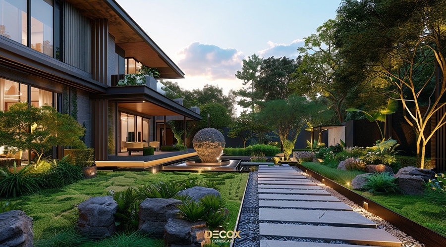 40+ Mẫu thiết kế sân vườn biệt thự đẹp, sang trọng và ấn tượng 2024