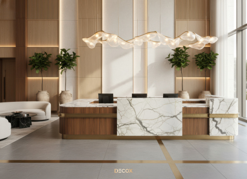 30+ Mẫu thiết kế quầy lễ tân (Văn phòng/Spa/Khách sạn) đẹp, hiện đại